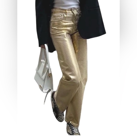 Zara Denim - NWT Zara Gold Boyfriend Blogger Favourite The Boy Boy Fit Denim Jeans Sold Out